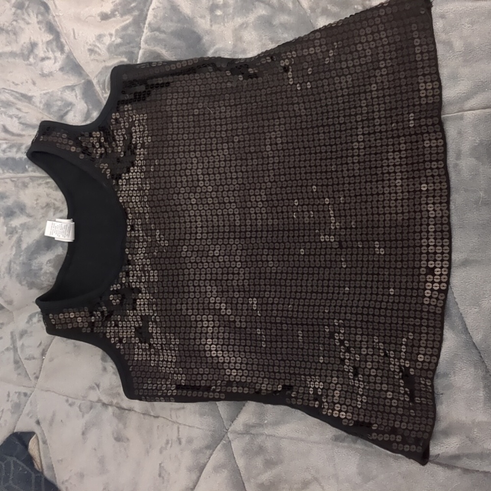 Black sequined tank top